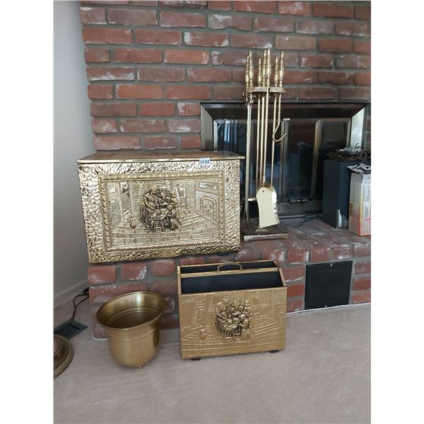 Brass Tinder Box - Fire Tools - Paper Holder - Bucket