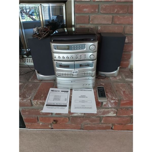 Memorex AM/FM Double Cassette Turntable, CD Changer, Speakers