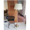 Image 1 : Wooden Telephone Table 32"H x 13"D x 18"W & Floor Lamp