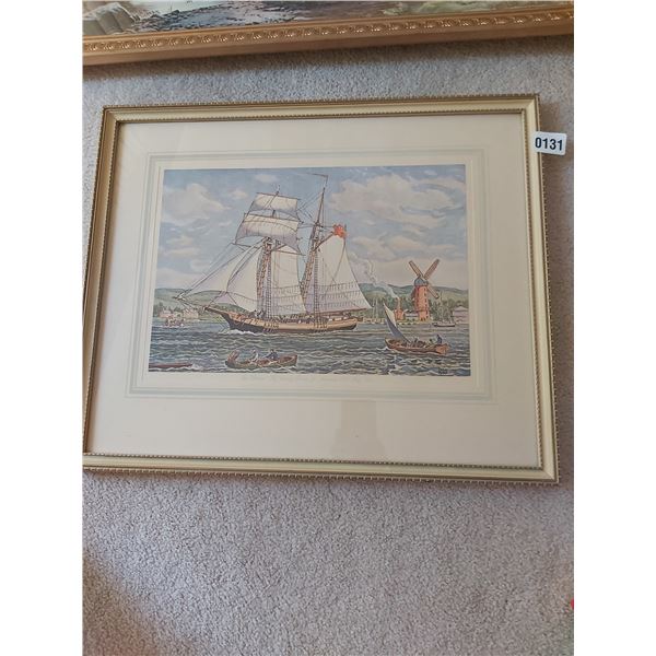 James Gooden Master "The Schooner Fly" 21"W x 17"H - Cows in Water 31"W x 17"H - Shirley Elizabeth S