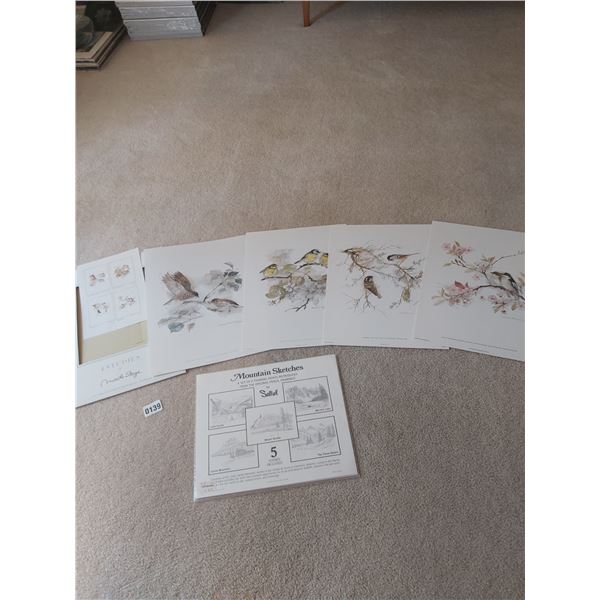 9 Assorted Unframed Pictures