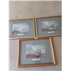 Image 1 : 3 Ship Pictures by John Wilson Carmichael 18.5"W x 14.25"H