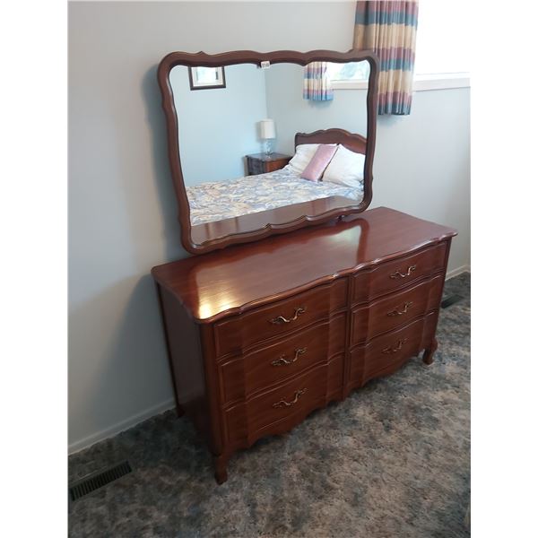 Chest of Drawers with Mirror 54.5"W x 32"H (63"H with Mirror) 19.5"D
