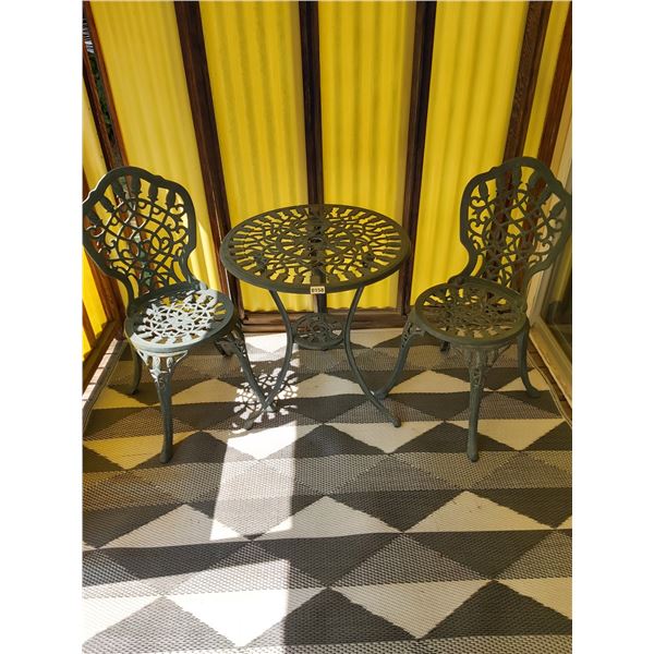 Cast Iron Patio Table & 2 Chairs