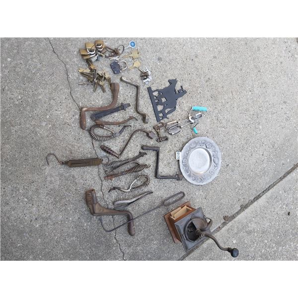 Assorted Handles - Coffe Mill Keys /Locks - Wall Plate