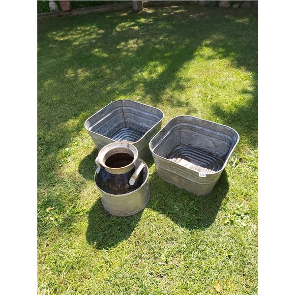 2 Wash Basin's 21.5"sq x 11"H - Milk Jug 13.5"W x 16"H