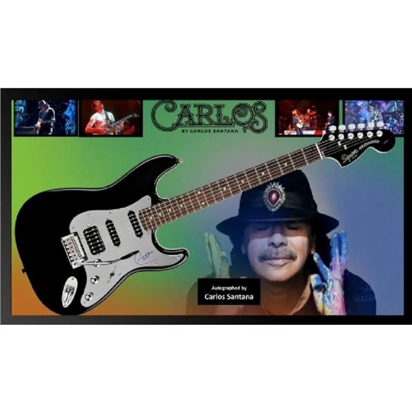 Signed and Custom Framed Santana Guitar