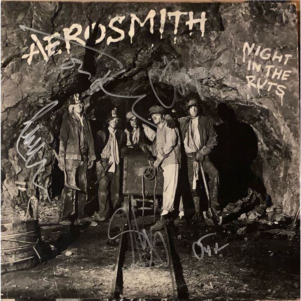 Signed Aerosmith Night In the Ruts Album Cover