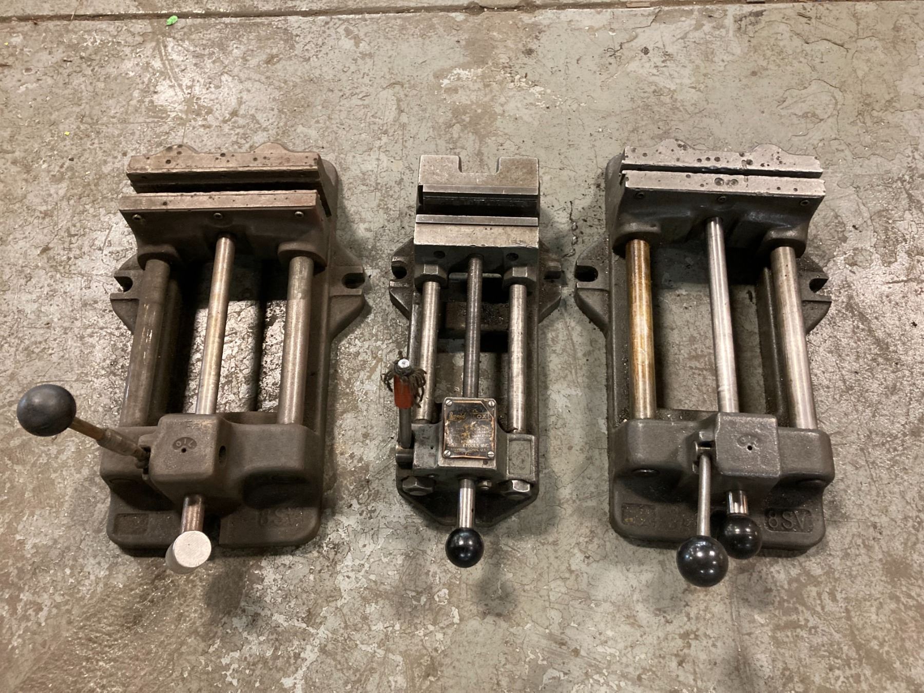 Lot of (3) Quick Slide Drill Press Vises