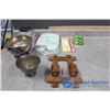 Silver Plated Copper Bowl; Glass Bowl w/Lid; Spa Neck Wrap; Candles & Assorted