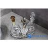 Image 2 : Silver Metal Caddys w/Clear Glass Condiment Holders