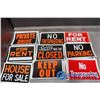 Image 1 : Various Paper Signs - Rent, For Sale, No Trespassing & More