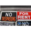 Image 5 : Various Paper Signs - Rent, For Sale, No Trespassing & More