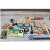 Image 1 : Paint Brushes, Galvanized Strapping, Assorted Tape, & More