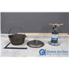 Cast Iron Pot & Coleman Portable Camp Stove