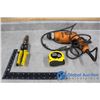 3/8" Electric Rigid Drill, Tin Snips, & 25' Tape Measure