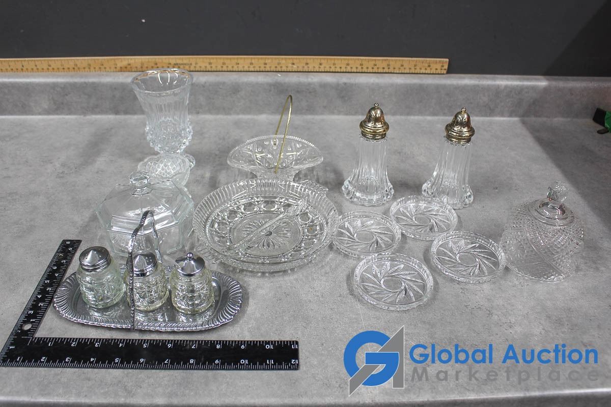 Assorted Vintage Clear Glassware Assorted vintage clear glassware