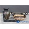 Image 2 : Decorative Vase & Wicker Style Basket