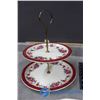 Image 9 : Glass Vase; Collector Plates & Tiered Platter