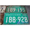 Image 4 : 1950 SK; 1953 ON & (10) 1960's Saskatchewan License Plates