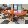 Image 1 : Wooden Dining Table w/ (4) Chairs & (2) Leaves