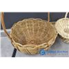 Image 2 : (2) Wicker Baskets & Metal Cannister Set