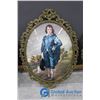 Image 3 : Vintage Pinky Lady and Blue Boy Print, Ornate Oval Frame, Vintage Oval Frame & Extras