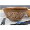 Image 4 : (3) Vintage Pyrex Mixing Bowls - Woodland Pattern - 1978-1983