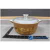 "Early American - Gold on Brown" 1962-1970 Pyrex Casserole Dish