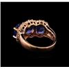 Image 3 : 7.62 ctw Tanzanite and Diamond Ring - 14KT Rose Gold