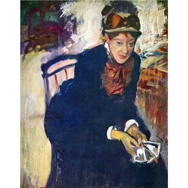 Edgar Degas - Portrait Of Miss Cassatt, Holding The Cards