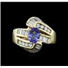 Image 2 : 0.80 ctw Tanzanite and Diamond Ring - 14KT Yellow Gold