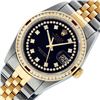 Image 3 : Rolex Mens 2 Tone Black String Diamond & Ruby 36MM Diamond Datejust Wristwatch