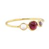 Image 1 : 1.20 ctw Ruby and Moonstone Ring - 18KT Yellow Gold