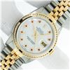 Image 2 : Rolex Mens 2 Tone MOP Ruby Diamond Channel Set Datejust 36MM Oyster Perpetual Wr