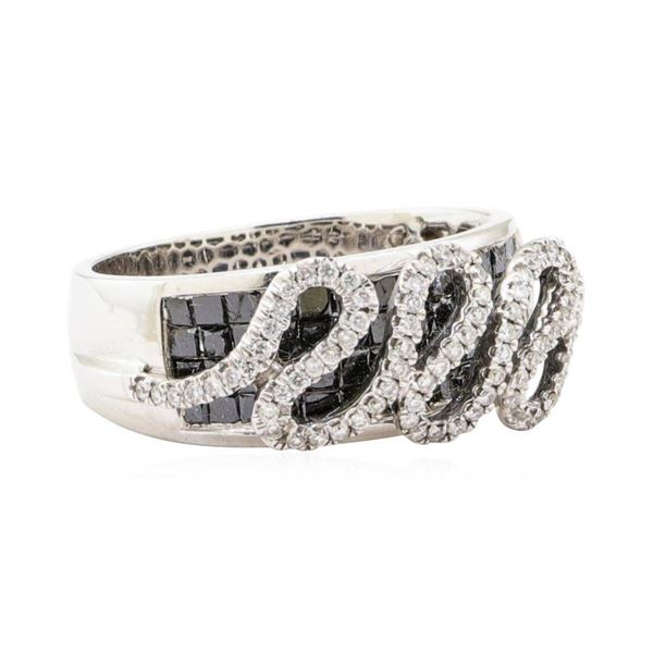 1.68 ctw Black and White Diamond Ring - 14KT White Gold