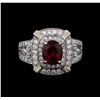 Image 2 : 14KT White Gold 2.67 ctw Spinel and Diamond Ring