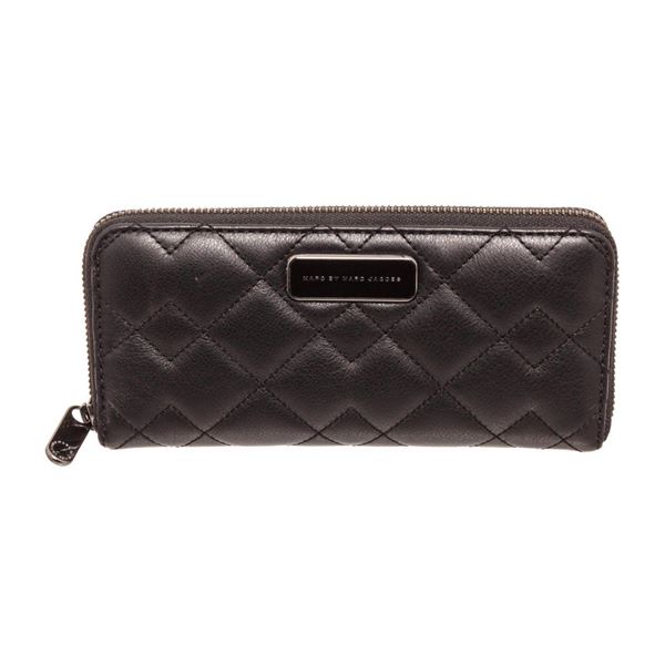 Marc By Marc Jacobs Black Quilted Leather Long Zippy Wallet