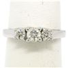 Image 4 : Classic 14k White Gold 0.45 ctw Three Stone F VS2 Round Diamond Engagement Ring
