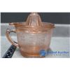 Image 3 : (2) Hazel Atlas & Hawking Reamer Pink Two Cup Pitcher & Reamer Set BID PRICE X2