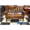 Image 1 : **Solid Wood Deacons Bench w/ 3 Drawers