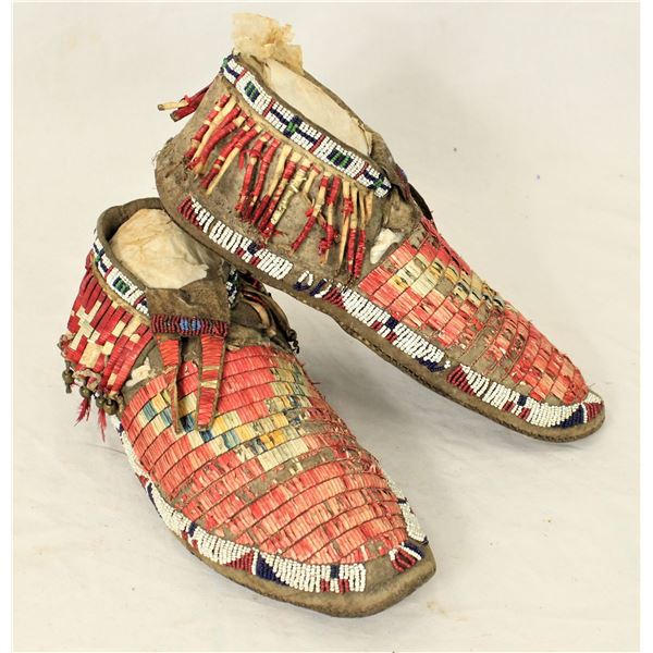 Plains Quilled Moccasins