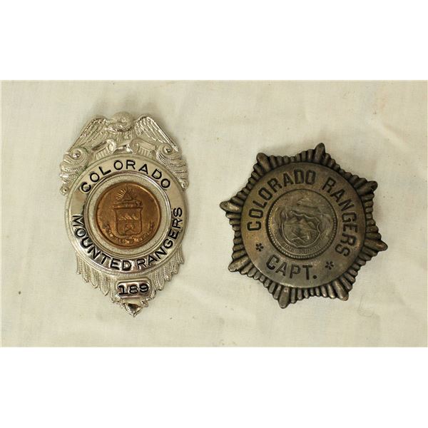 Pair of Colorado Rangers Badges