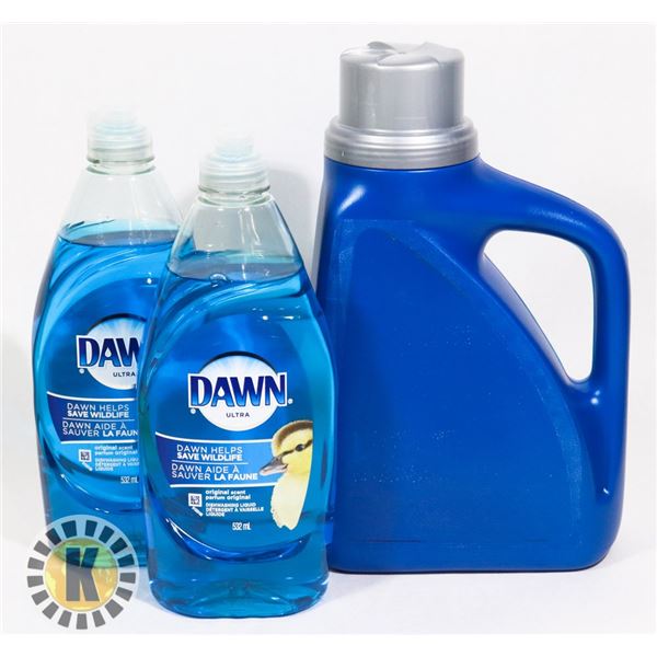 BAG OF DAWN DISHWASHER AND PUREX LAUNDRY SOAP