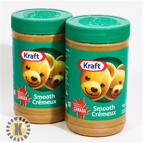 TWO KRAFT SMOOTH PEANUT BUTTER