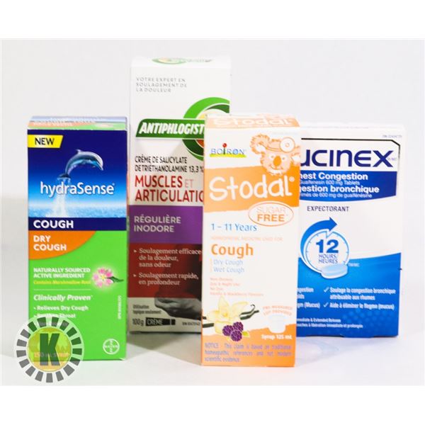 BAG OF ASSORTED NASAL AND COUGH MEDICINES