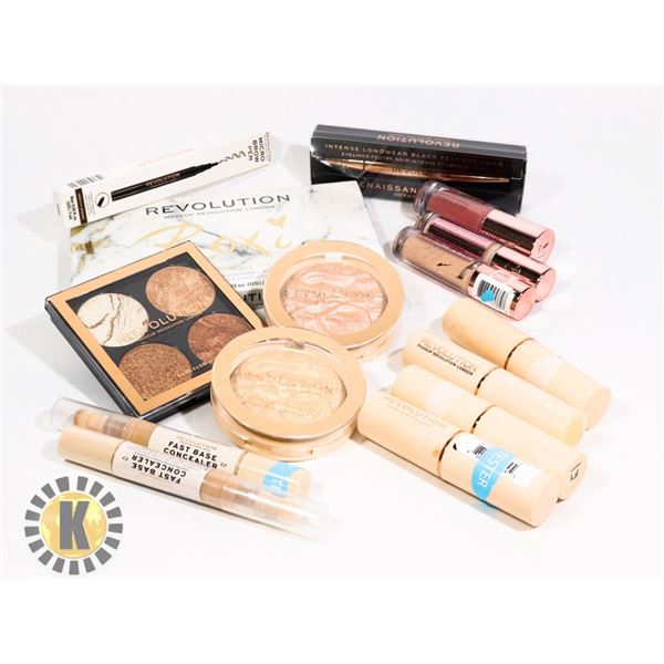 BAG OF NEW ASSORTED REVOLUTION COSMETIC PRODUCTS