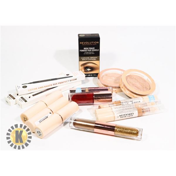 BAG OF NEW ASSORTED REVOLUTION COSMETIC PRODUCTS