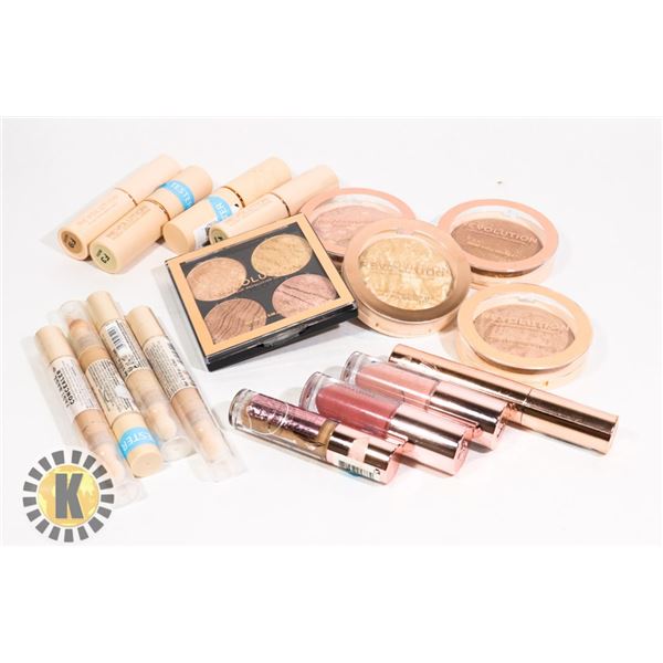 BAG OF NEW ASSORTED REVOLUTION COSMETIC PRODUCTS