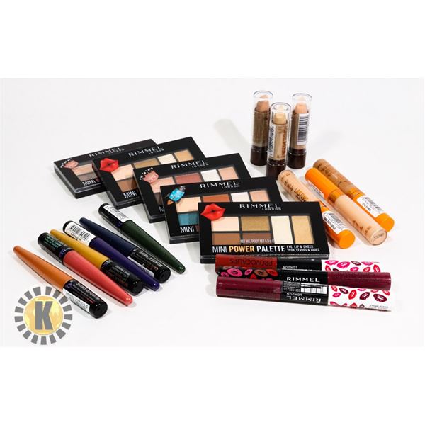 BAG OF NEW ASSORTED RIMMEL COSMETIC PRODUCTS